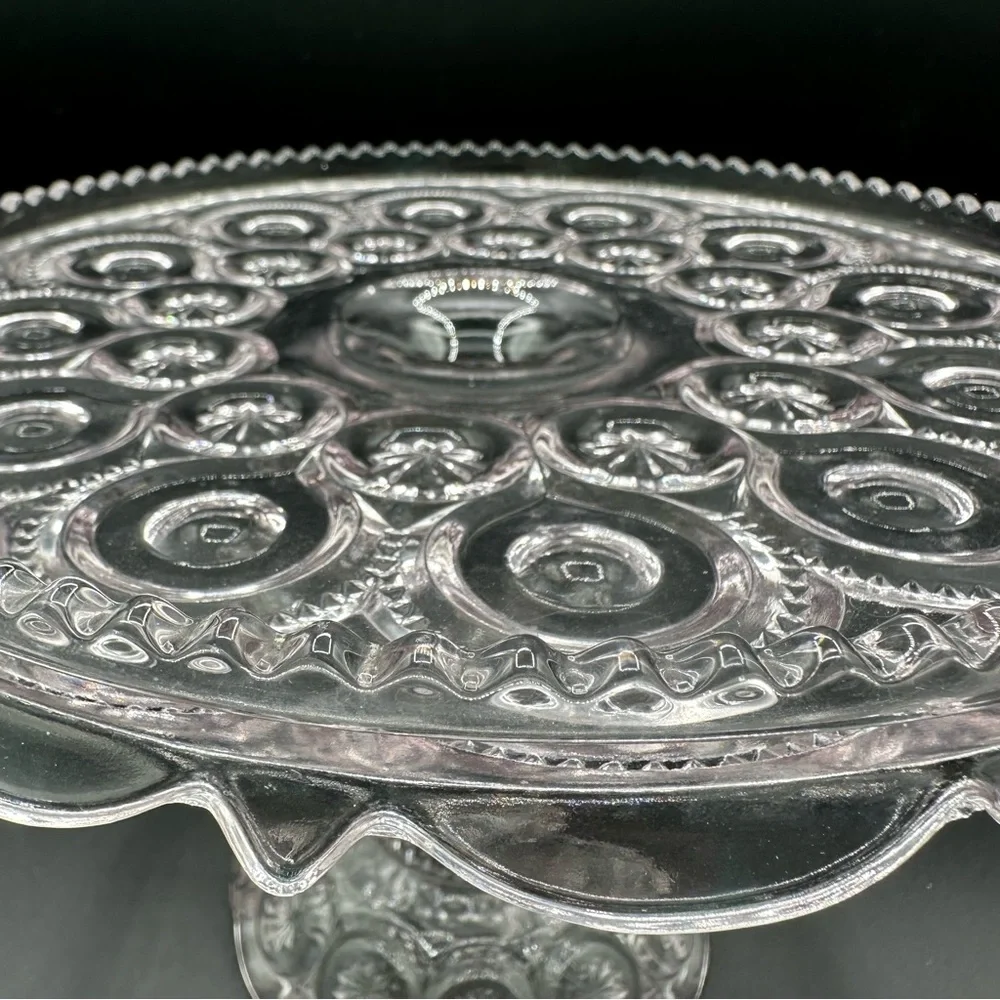 Vintage LE Smith Moon & Stars Cake Plate – Clear, 10